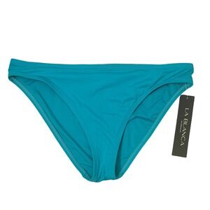 La Blanca Island Goddess Hipster Bikini Bottom Teal Blue Green Womens Size 6 NEW